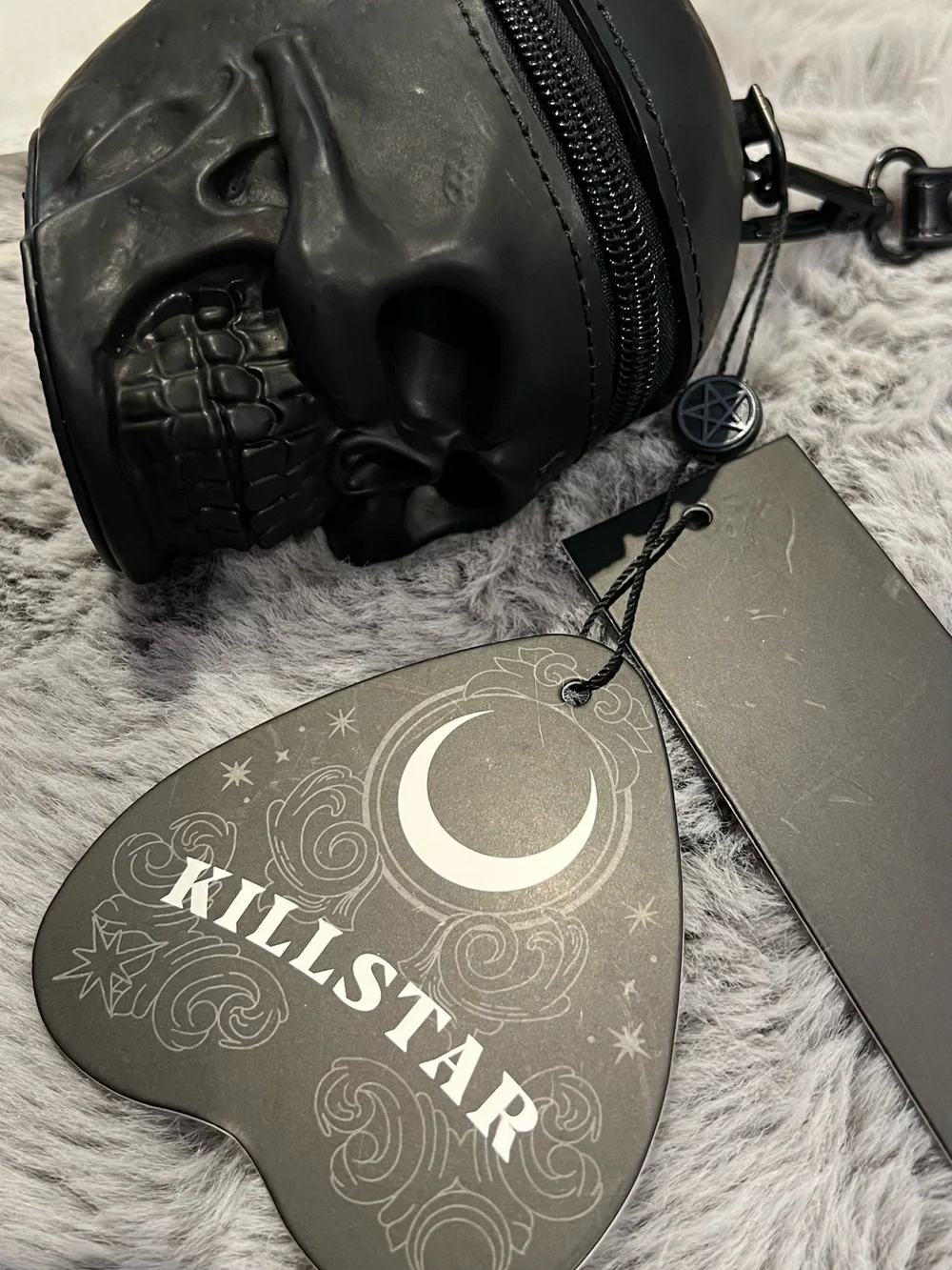 Killstar Black Skull Coin Purse with Crescent Tag - Picture 3 of 3